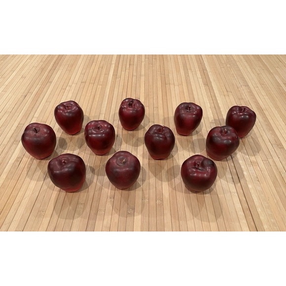 Set of 11 Realistic Medium Faux Red Apples Farmhouse Cottage Fall Decor - Picture 2 of 5